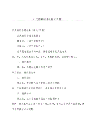 正式聘用合同合集（20篇）.docx
