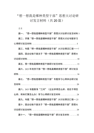 “想一想我是哪种类型干部”发言20篇供参考.docx