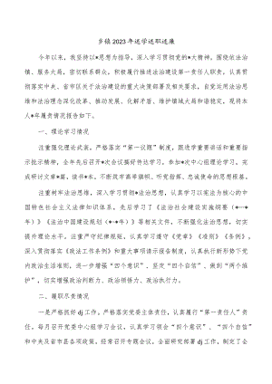 乡镇2023年述学述职述廉.docx
