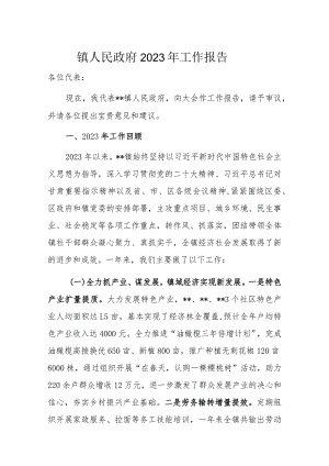 镇人民政府2023年工作报告.docx