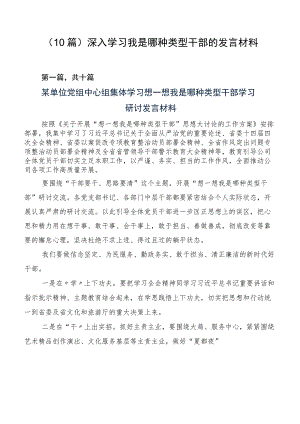 （10篇）深入学习我是哪种类型干部的发言材料.docx