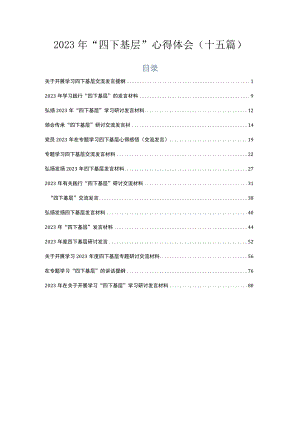 2023年“四下基层”心得体会（十五篇）.docx