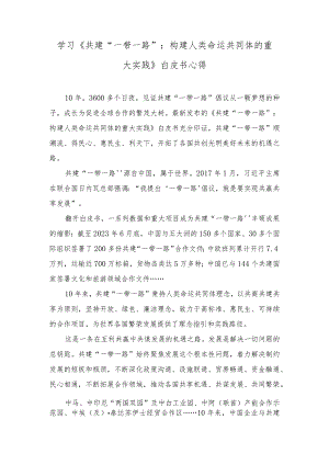 （2篇）学习《共建“一带一路”：构建人类命运共同体的重大实践》白皮书心得体会.docx