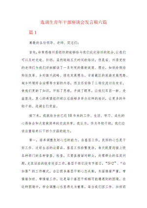选调生青年干部座谈会发言稿六篇.docx