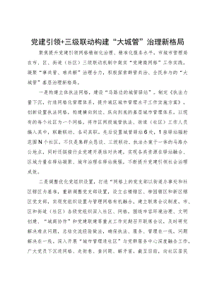 市城市管理局经验做法：党建引领+三级联动 构建“大城管”治理新格局.docx