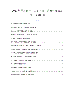 2023年学习践行“四下基层”的研讨交流发言材多篇汇编.docx