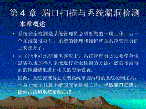 第4章端口与系统漏洞检测.ppt