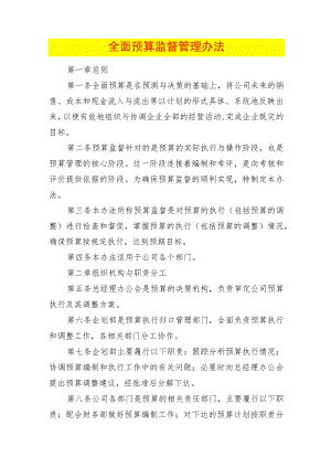 全面预算监督管理办法.docx