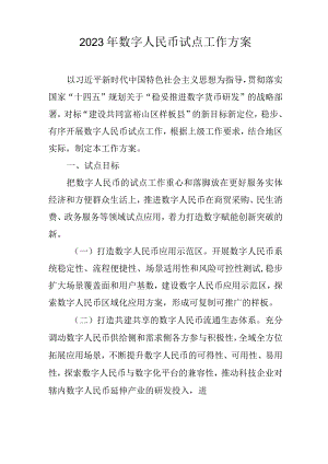 2023年数字人民币试点工作方案.docx