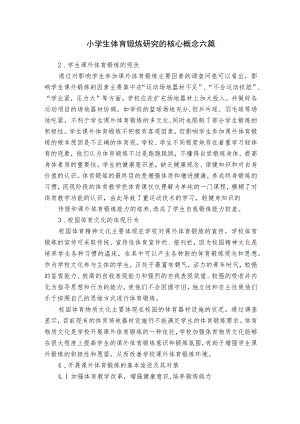 小学生体育锻炼研究的核心概念六篇.docx