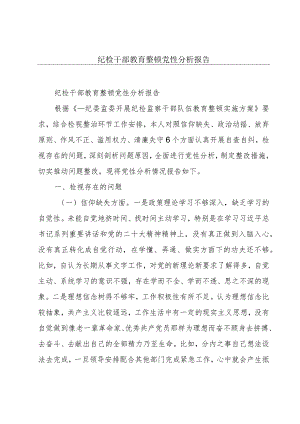 纪检干部教育整顿党性分析报告.docx