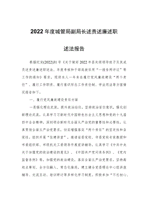 2022年度城管局副局长述责述廉述职述法报告.docx