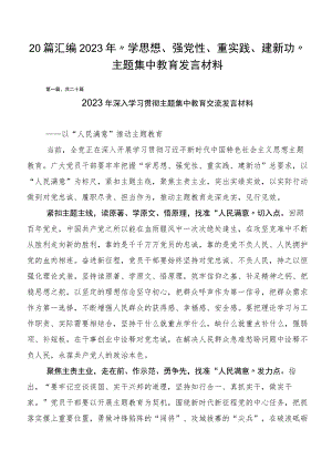 20篇汇编2023年“学思想、强党性、重实践、建新功”主题集中教育发言材料.docx