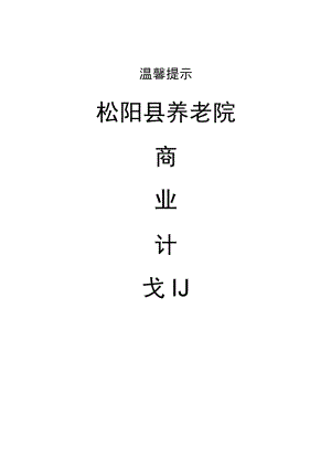 松阳县养老院商业计划书范文.docx