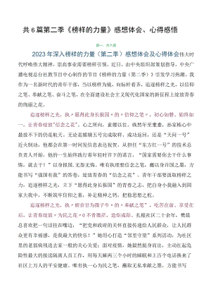 共6篇第二季《榜样的力量》感想体会、心得感悟.docx