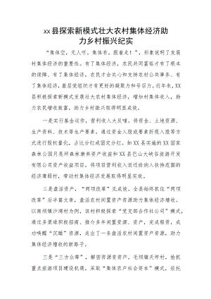 xx县探索新模式壮大农村集体经济 助力乡村振兴纪实.docx