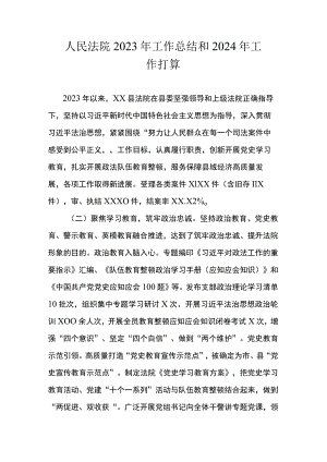 人民法院2023年工作总结和2024年工作打算.docx
