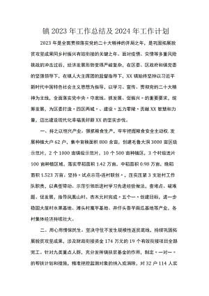 镇2023年工作总结及2024年工作计划.docx