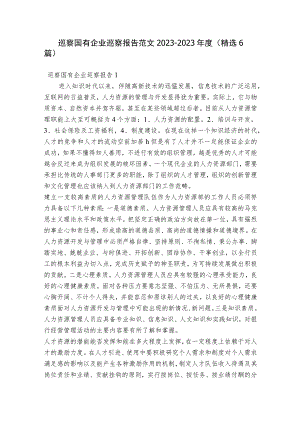 巡察国有企业巡察报告范文2023-2023年度(精选6篇).docx