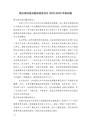 团支部自查及整改报告范文2023-2023年度四篇.docx