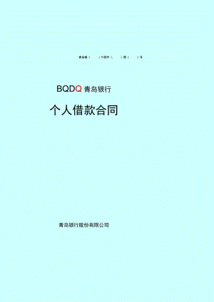 青岛银个借字第号个人借款合同.docx