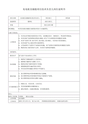 充电桩及储能项目技术负责人岗位说明书.docx