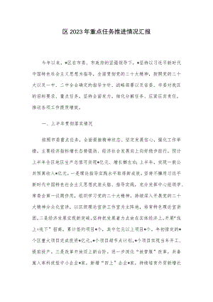 区2023年重点任务推进情况汇报.docx