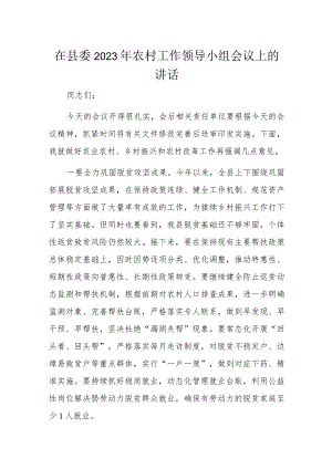 在县委2023年农村工作领导小组会议上的讲话.docx