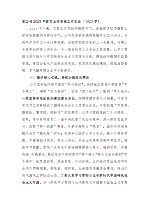 国企2023年落实主体责任工作总结.docx