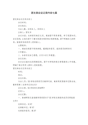 团支部会议记录内容七篇.docx