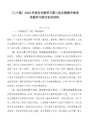 （二十篇）2023年度在专题学习第二批主题集中教育专题学习研讨发言材料.docx
