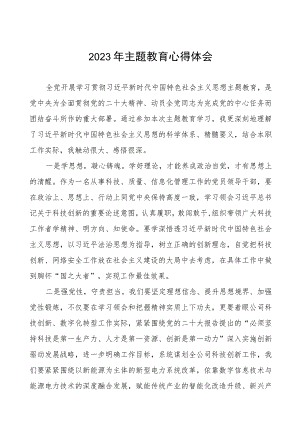 2023年供电所党员干部主题教育心得体会(九篇).docx