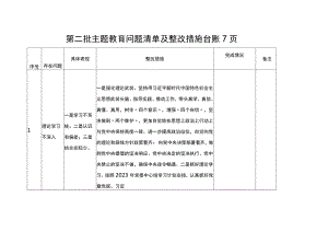 第二批主题教育清单及整改措施情况台账（查摆、存在问题）.docx