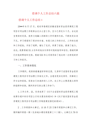 借调个人工作总结六篇.docx