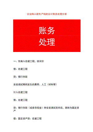 企业购入新生产线的会计账务处理分录.docx