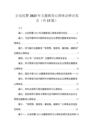 公安民警2023年主题教育心得体会研讨发言（13篇）.docx