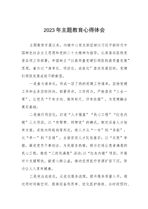 医院关于2023年主题教育的心得体会(九篇).docx