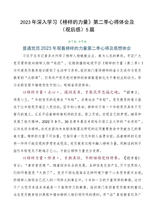 2023年深入学习《榜样的力量》第二季心得体会及（观后感）5篇.docx