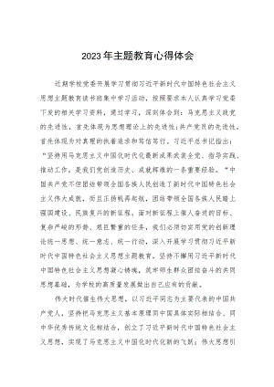 校长关于2023年主题教育心得体会(九篇).docx