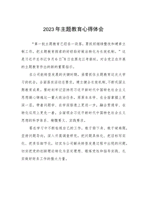 国有企业关于2023年主题教育的心得体会(九篇).docx