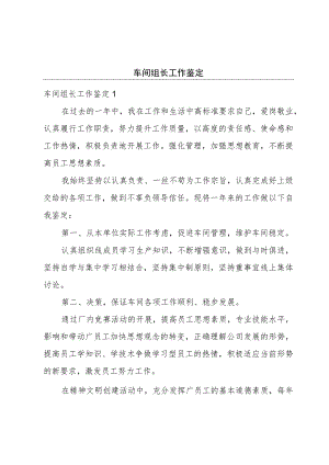车间组长工作鉴定.docx