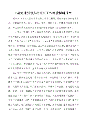 x县x建引领乡村振兴工作经验材料团队.docx
