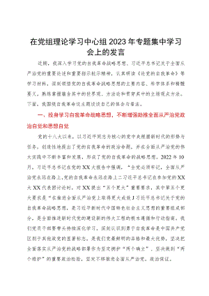在党组理论学习中心组2023年专题集中学习会上的发言.docx