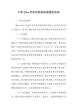 X市20xx年农村危房改造情况总结.docx