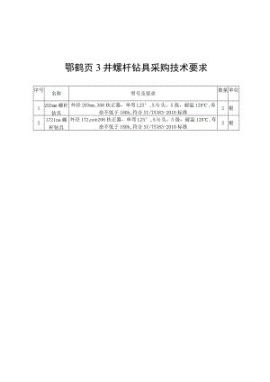 鄂鹤页3井螺杆钻具采购技术要求.docx