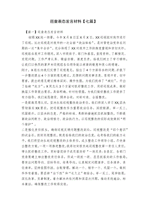 巡查表态发言材料【七篇】.docx