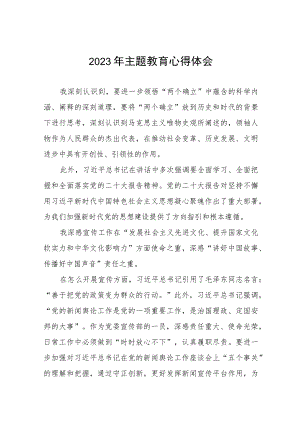 银行开展2023年主题教育的心得体会(九篇).docx