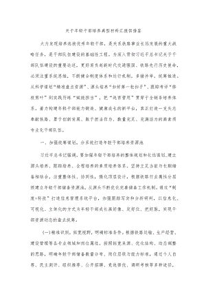 关于年轻干部培养典型材料汇报供借鉴.docx