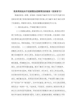 商务局党组关于巡察整改进展情况的报告.docx
