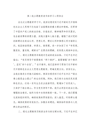 第二批主题教育读书班学习心得体会 .docx
